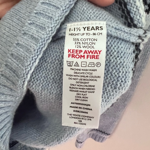 Blue and White Infant Christmas Tree Sweater- Size 12-18 months - Picture 4 of 4